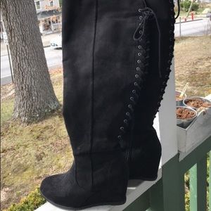 Black over the knee boots